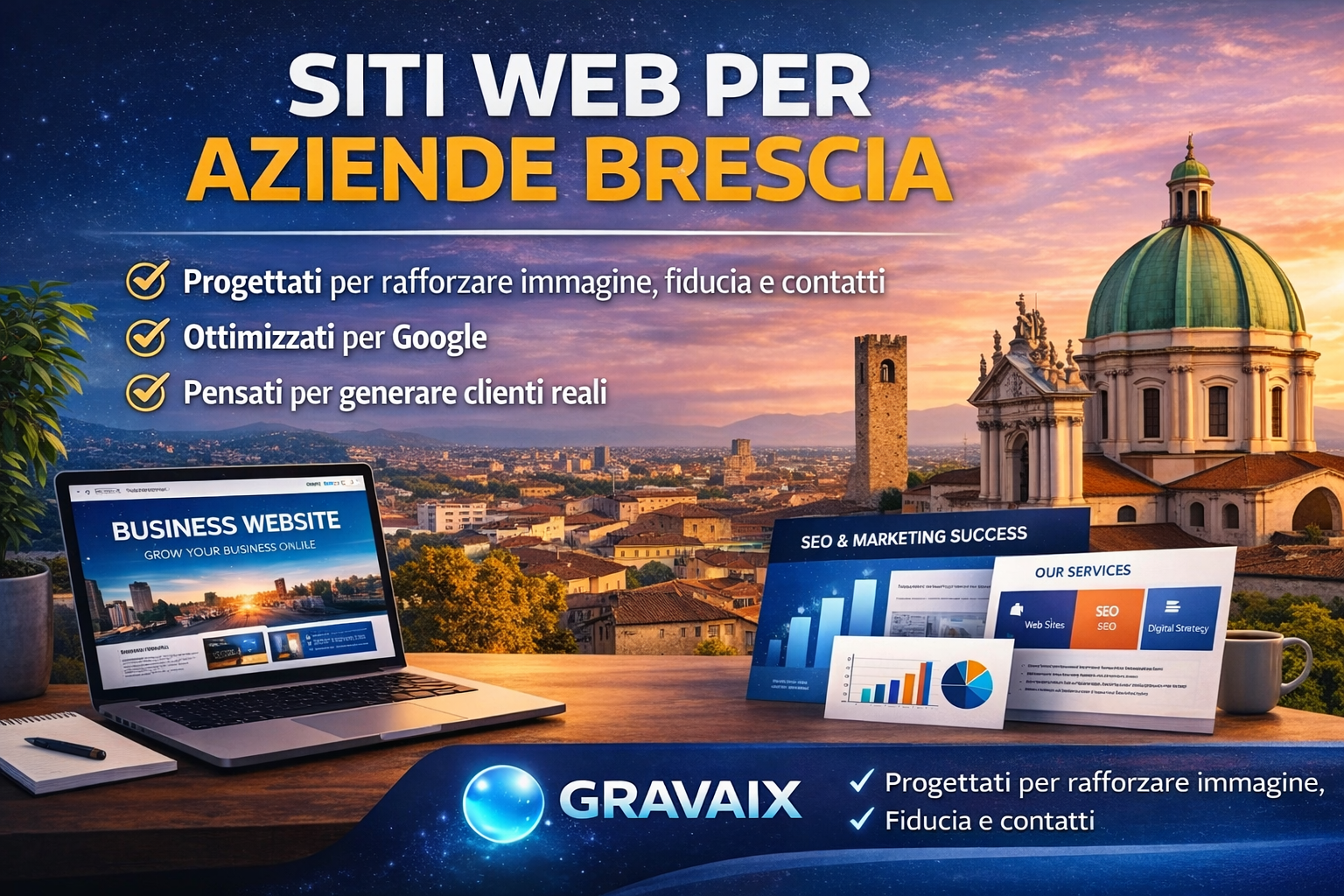 Siti web per aziende Brescia progettati da GRAVAIX
